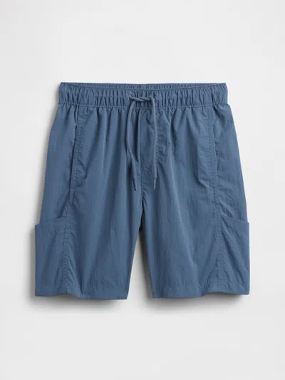 Gap Factory Kids Relaxed Pull-on Hybrid Cargo Shorts In Blue