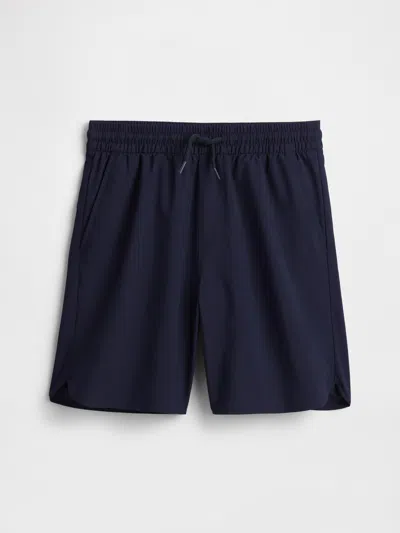 Gap Factory Kids Relaxed Pull-on Performance Shorts In Blue