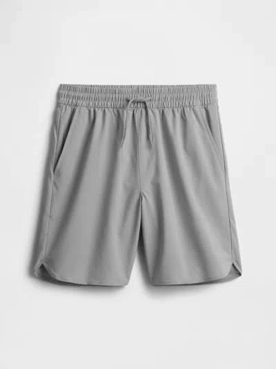 Gap Factory Kids Relaxed Pull-on Performance Shorts In Gray