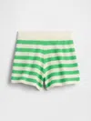 Gap Factory Kids Relaxed Pull-on Stripe Sweater Shorts In Green