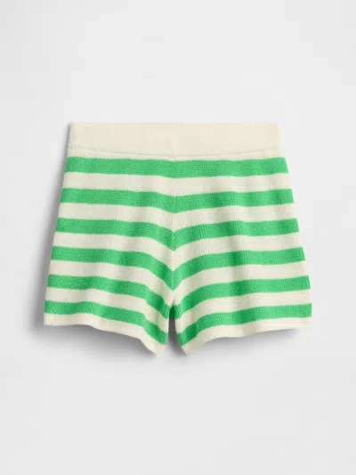 Gap Factory Kids Relaxed Pull-on Stripe Sweater Shorts In Green