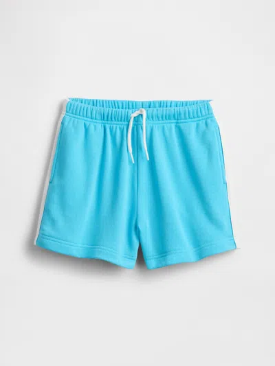 Gap Factory Kids Relaxed Pull-on Terry Track Shorts In Blue