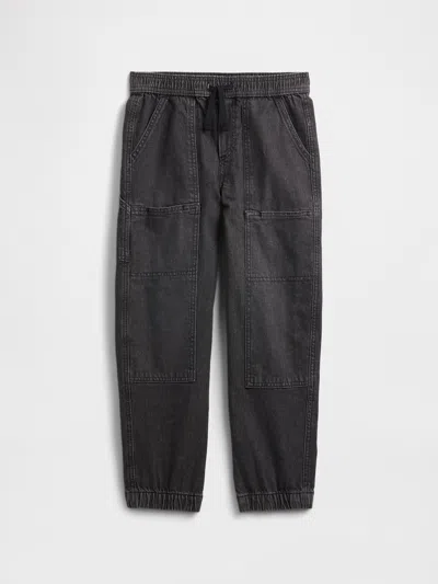 Gap Factory Kids Relaxed Pull-on Utility Joggers In Black