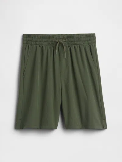 Gap Factory Kids Relaxed Pull-on Performance Shorts In Green