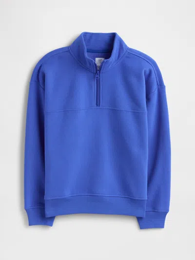 Gap Factory Kids Relaxed Quarter-zip Sweatshirt In Blue