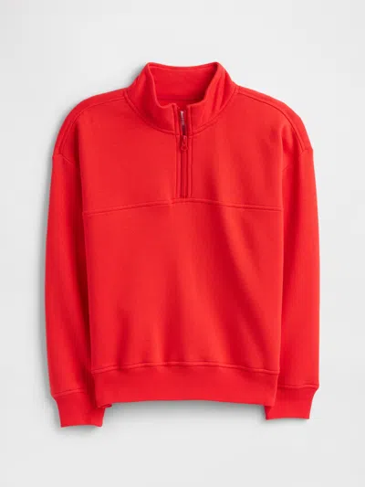Gap Factory Kids Relaxed Quarter-zip Sweatshirt In Red