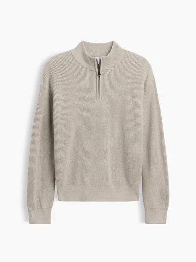 Gap Factory Kids Relaxed Quarter-zip Sweater In Heather Gray