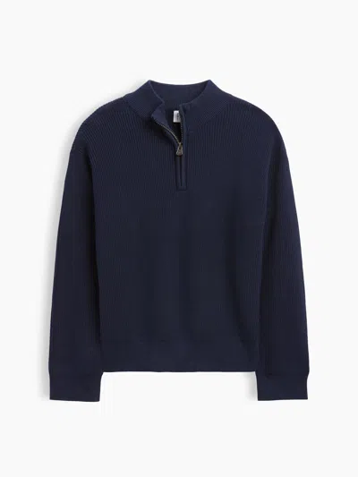 Gap Factory Kids Relaxed Quarter-zip Sweater In Tapestry Navy