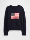 Gap Factory Kids Relaxed Roll Neck Intarsia Sweater In Blue
