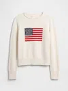 Gap Factory Kids Relaxed Roll Neck Intarsia Sweater In White