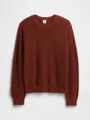 Gap Factory Kids Relaxed Shaker-stitch Crewneck Sweater In Brown