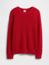 Gap Factory Kids Relaxed Shaker-stitch Crewneck Sweater In Red