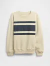 Gap Factory Kids Relaxed Stripe Crewneck Sweatshirt In Brown