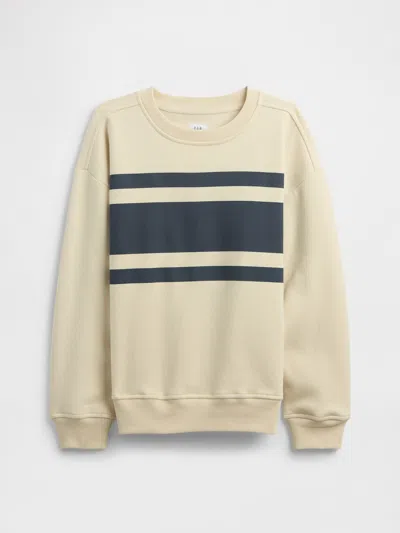 Gap Factory Kids Relaxed Stripe Crewneck Sweatshirt In Brown