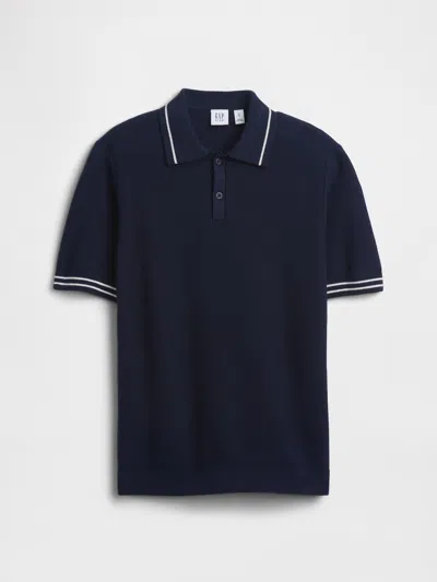 Gap Factory Kids Relaxed Sweater Polo Shirt Shirt In Blue