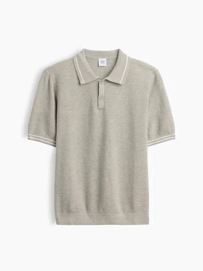 Gap Factory Kids Relaxed Sweater Polo Shirt Shirt In Gray