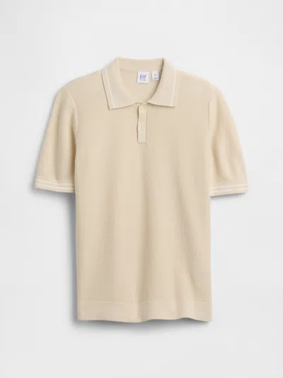 Gap Factory Kids Relaxed Sweater Polo Shirt Shirt In Neutral