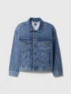 Gap Factory Kids Relaxed Sweatshirt Icon Denim Jacket In Blue