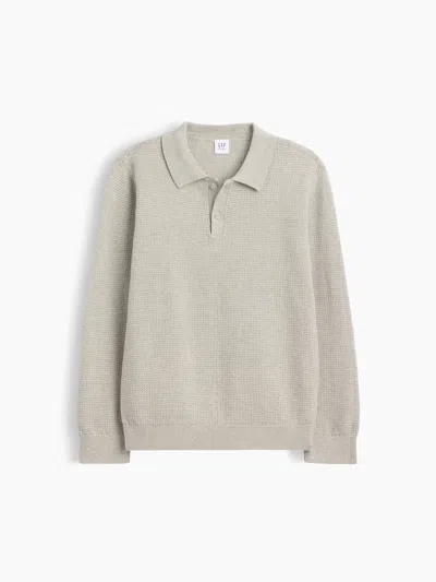 Gap Factory Kids Relaxed Textured Polo Shirt Shirt In Heather Gray