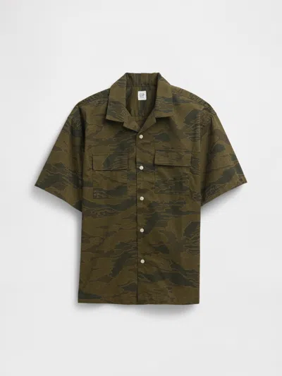 Gap Factory Kids Relaxed Utility Vacay Shirt In Green
