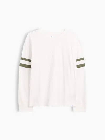 Gap Factory Kids Relaxed Varsity Crewneck T-shirt In New Off White