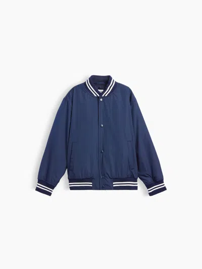 Gap Factory Kids Relaxed Varsity Jacket In New Classic Navy
