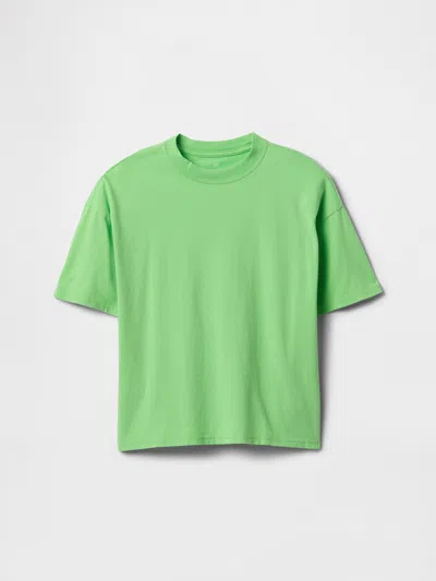 Gap Factory Kids Relaxed Washed Crewneck T-shirt In Green