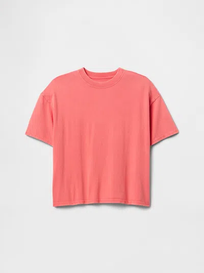 Gap Factory Kids Relaxed Washed Crewneck T-shirt In Pink