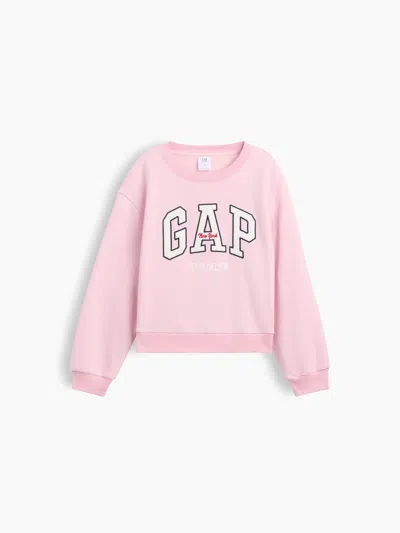 Gap Factory Kids Relaxed Wedge Gap Logo Sweatshirt In Pink Rose Brooklyn