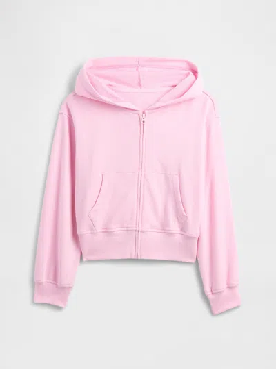 Gap Factory Kids Relaxed Wedge Zip Hoodie In Pink