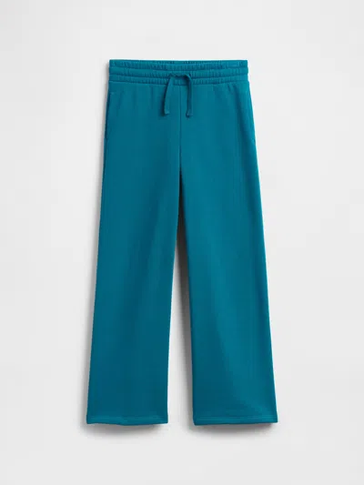 Gap Factory Kids Relaxed Wide-leg Sweatpants In Blue