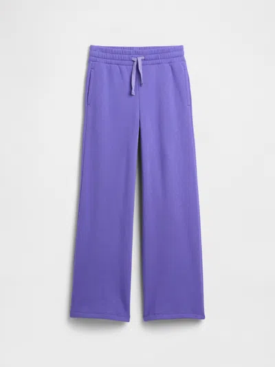 Gap Factory Kids Relaxed Wide-leg Sweatpants In Blue