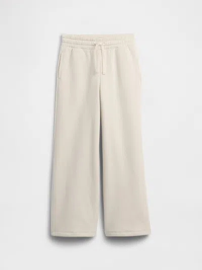 Gap Factory Kids Relaxed Wide-leg Sweatpants In Neutral