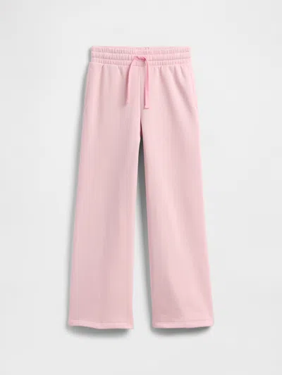 Gap Factory Kids Relaxed Wide-leg Sweatpants In Pink