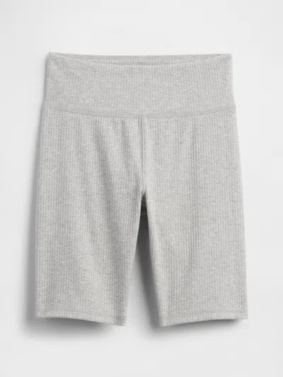 Gap Factory Kids Ribbed Bike Shorts In Gray