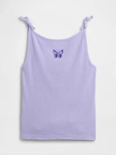 Gap Factory Kids Ribbed Bow-tie Tank Top In Purple