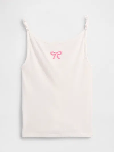 Gap Factory Kids Ribbed Bow-tie Tank Top In White
