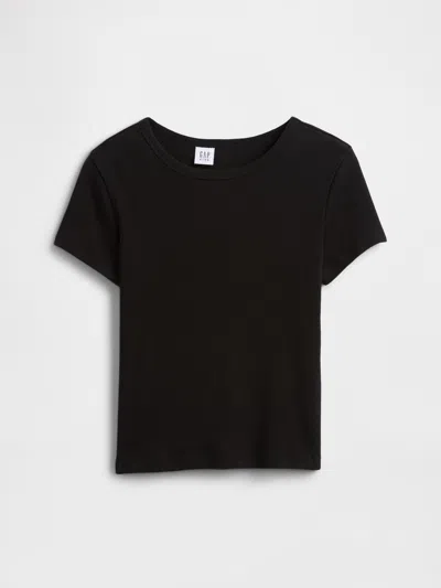 Gap Factory Kids Ribbed Crewneck T-shirt In Black