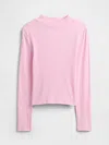 Gap Factory Kids Ribbed Mockneck Top In Pink