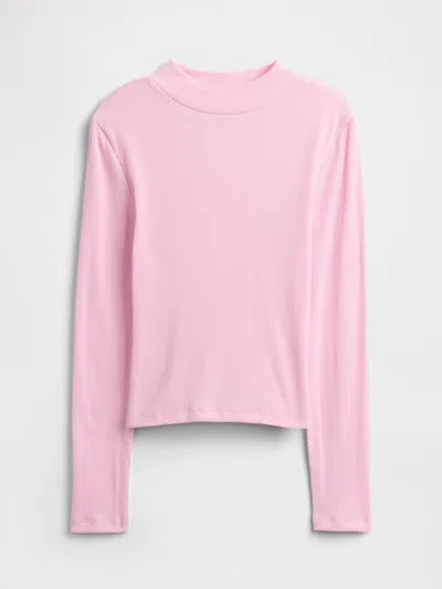 Gap Factory Kids Ribbed Mockneck Top In Pink