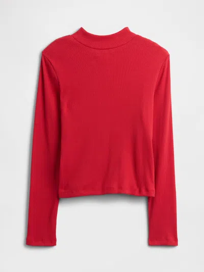 Gap Factory Kids Ribbed Mockneck Top In Red