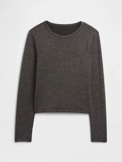 Gap Factory Kids Ribbed Pointelle T-shirt In Black