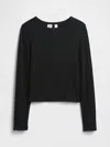 Gap Factory Kids Ribbed Pointelle T-shirt In Black