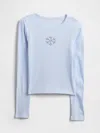 Gap Factory Kids Ribbed Pointelle T-shirt In Blue