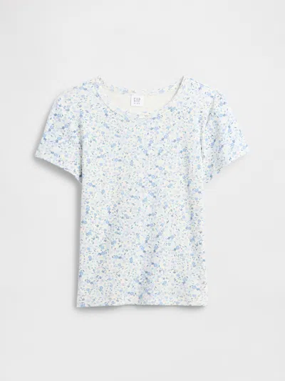 Gap Factory Kids Ribbed Pointelle T-shirt In Blue