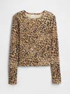 Gap Factory Kids Ribbed Pointelle T-shirt In Brown