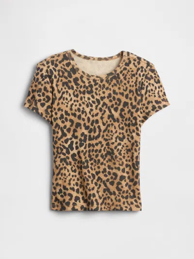Gap Factory Kids Ribbed Pointelle T-shirt In Brown