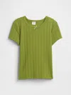 Gap Factory Kids Ribbed Pointelle T-shirt In Green