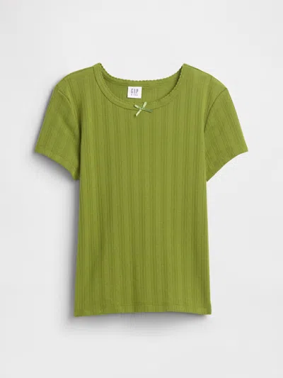 Gap Factory Kids Ribbed Pointelle T-shirt In Green