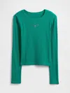 Gap Factory Kids Ribbed Pointelle T-shirt In Green